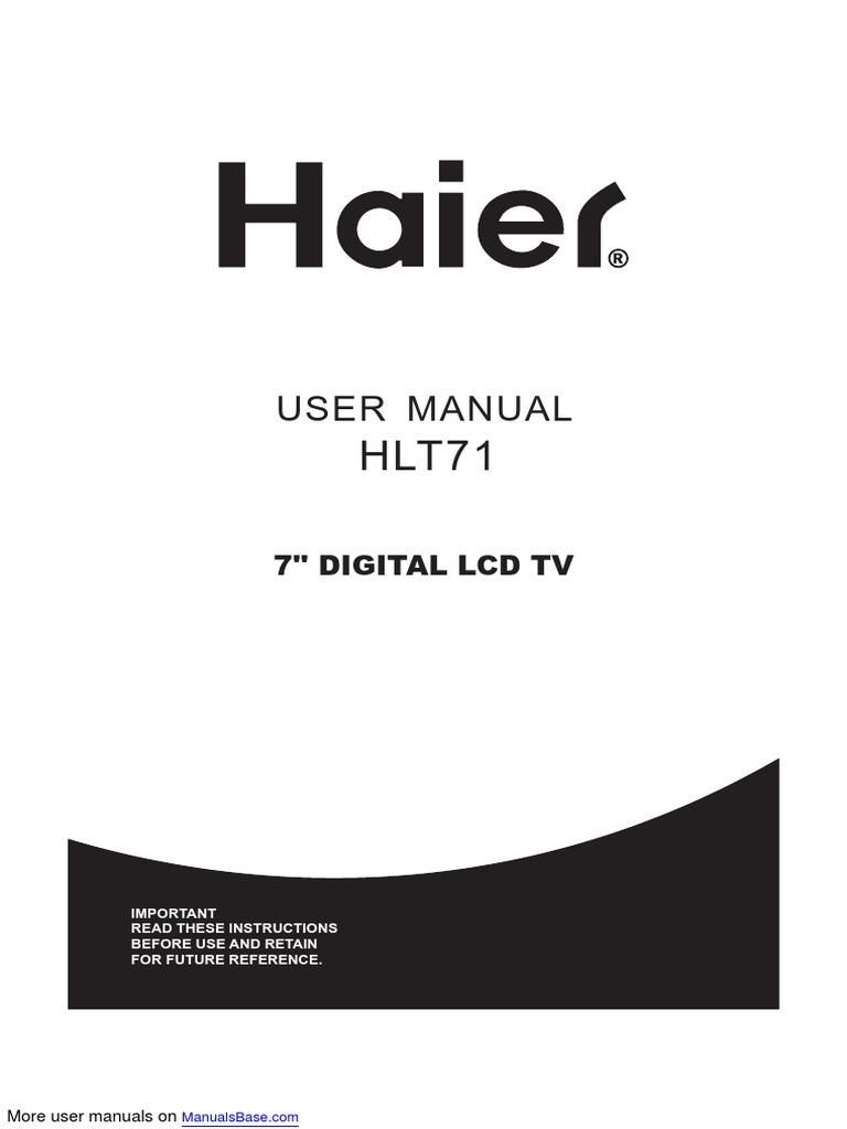 Pantalla Haier HLT71 PDF PDF Ac Power Plugs And Sockets Menu