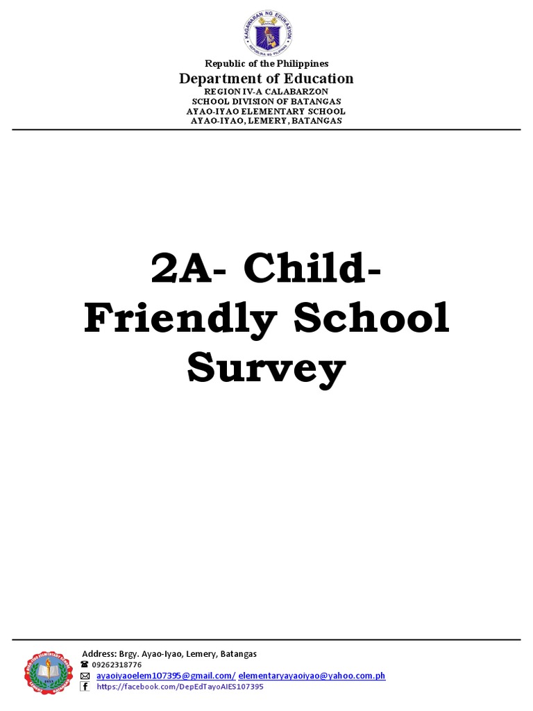 Ayao-Iyao Elementary School Survey | PDF | Wellness