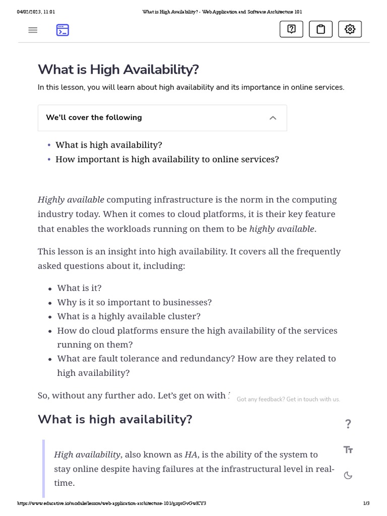 High Availability in Web Applications | PDF