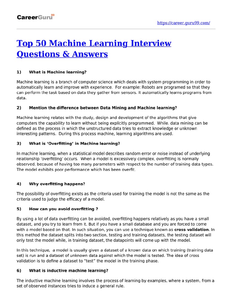 MACHINE LEARNING QUESTIONS TO ASK intelligence overview