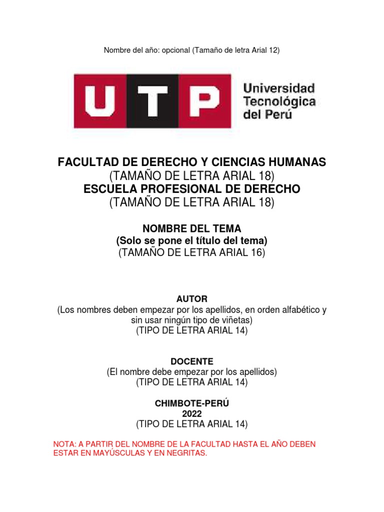 Plantilla de Carátula UTP 2022 | PDF