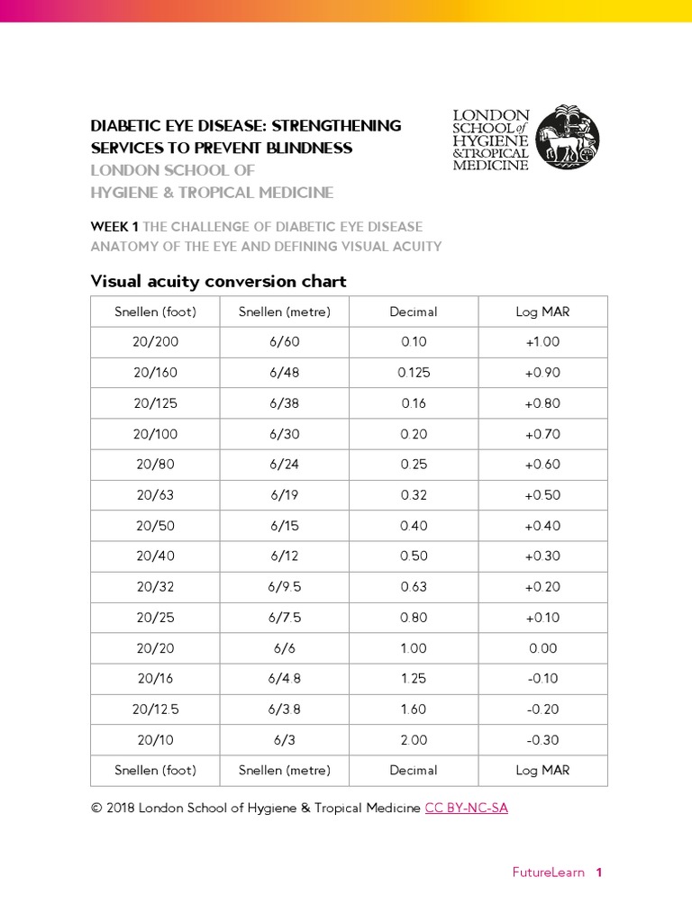 Visual Acuity Conversion PDF