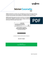 Etiqueta Advion Cucaracha Gel 2018 10981 PDF