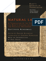 Gottfried Achenwall's Natural Law. A Translation of The Textbook For Kant's Lectures On Legal and Political Philosophy (2020) - Pauline Kleingeld & Corinna Vermeulen