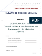 Laboratorio N 1:: "Lntroducci6n A Las Practicas de Laboratorio de Qufmica General "