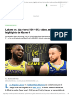 Lakers vs. Warriors (104-101) - Video, Resumen y Highlights Del Game 4 de La Semifinal Conferencia Oeste NBA 2023 - VIDEO - FULL-DePORTES - DEPOR
