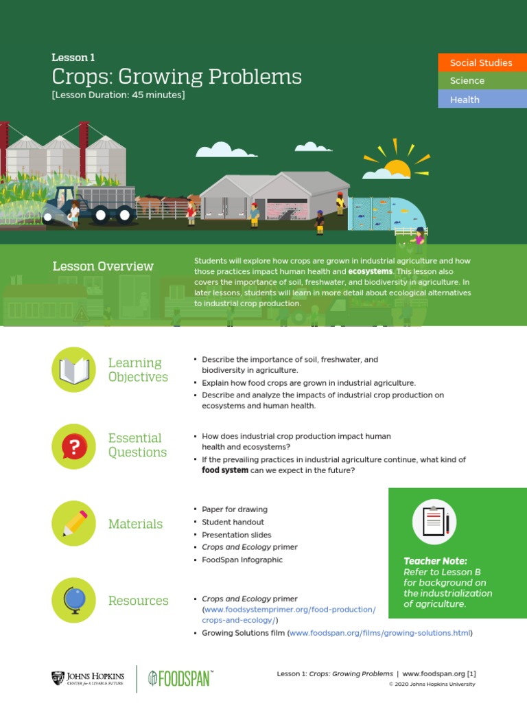Lesson1 Crops Lessonplan | PDF | Agriculture | Biodiversity