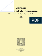 Document Support - Cahier Ferdinand de Saussure Volume - 54 - 2002.pdf Sémiologie 3 PDF