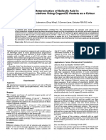 Spectrophotometric Determination of Salicylic Acid in Pharmaceutical Formulations Using Copper (II) Acetate As A Colour Developer