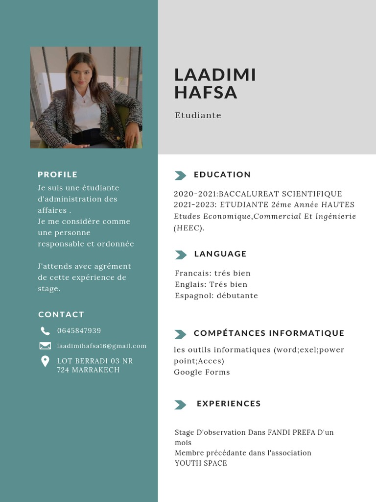 Profil de Hafsa Laadimi | PDF
