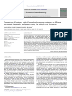 Comparison of hydroxyl radical formation in aqueous solutions at different ultrasound frequencies and powers using the salicylic acid dosimeter