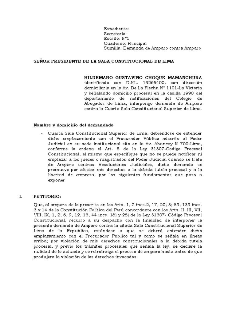 Amparo Contra Amparo | PDF | Caso de ley | Derecho Constitucional