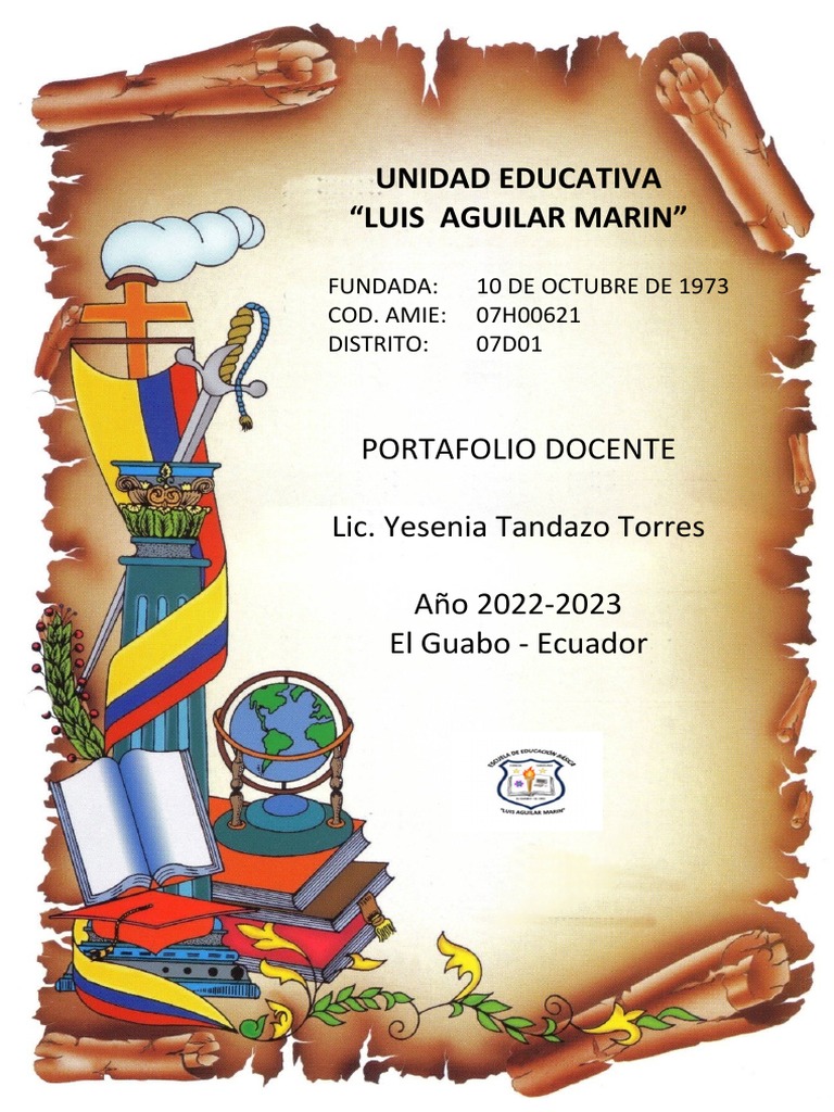 Carátula para Portafolio Docente | PDF | Educación primaria