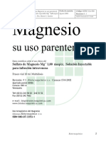 Magnesio Uso y Aplicaciones. MG Endovenos