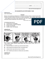 Avaliação Diagnóstica de Português 5º Ano PDF