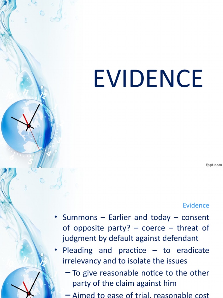 An Overview of the Concept of Evidence in the Legal System | PDF ...