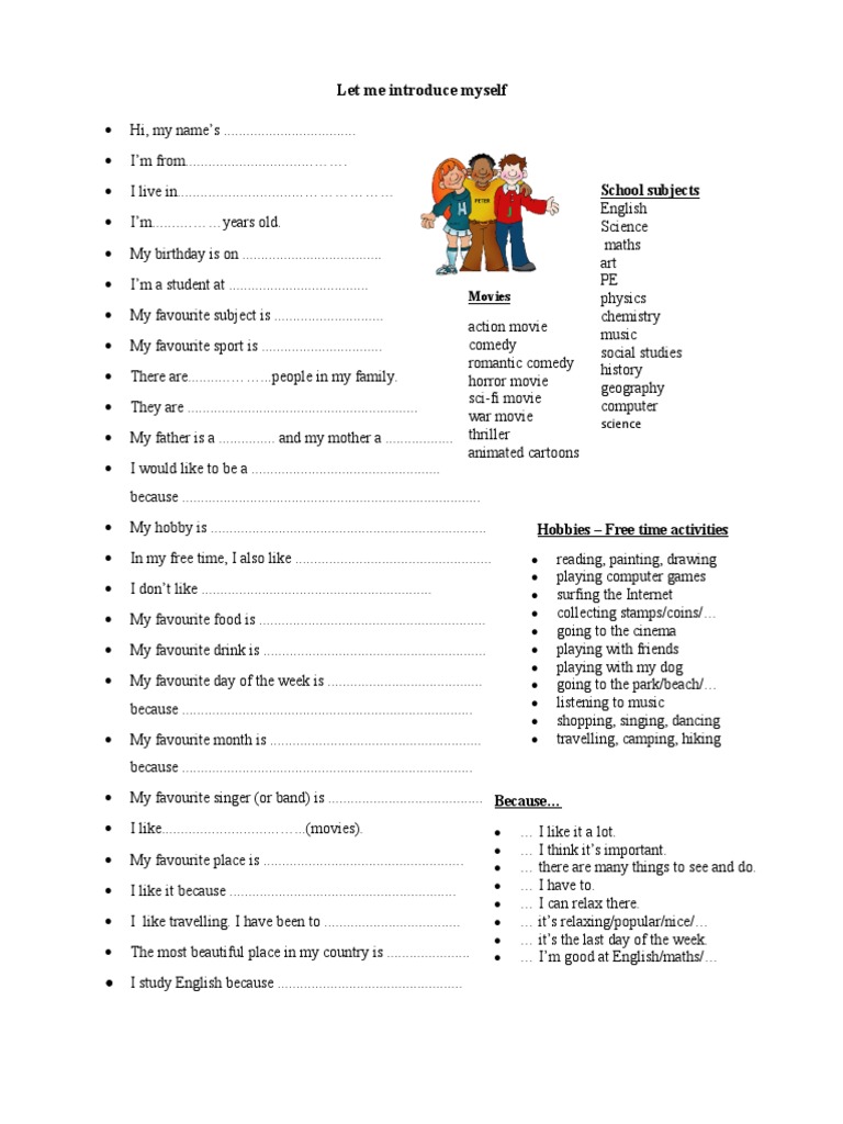Personal Introduction and Hobbies Guide | PDF