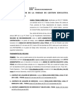 Recurso de reconsideración por falta de contratación como auxiliar administrativo UGEL Purús