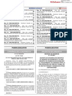 Congreso de La Republica Decretos de Urgencia: Normas Legales