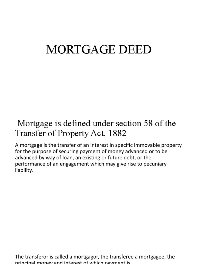 Mortgage Deed PDF Mortgage Law Natural Resources Law