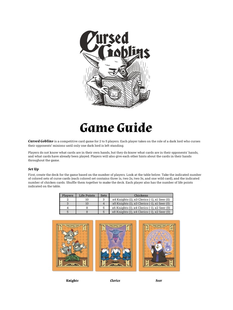 Cursed Goblins Manual PDF Information Hand