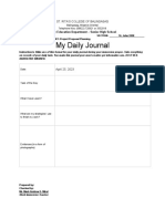 Daily Journal of Work Immersion Experience