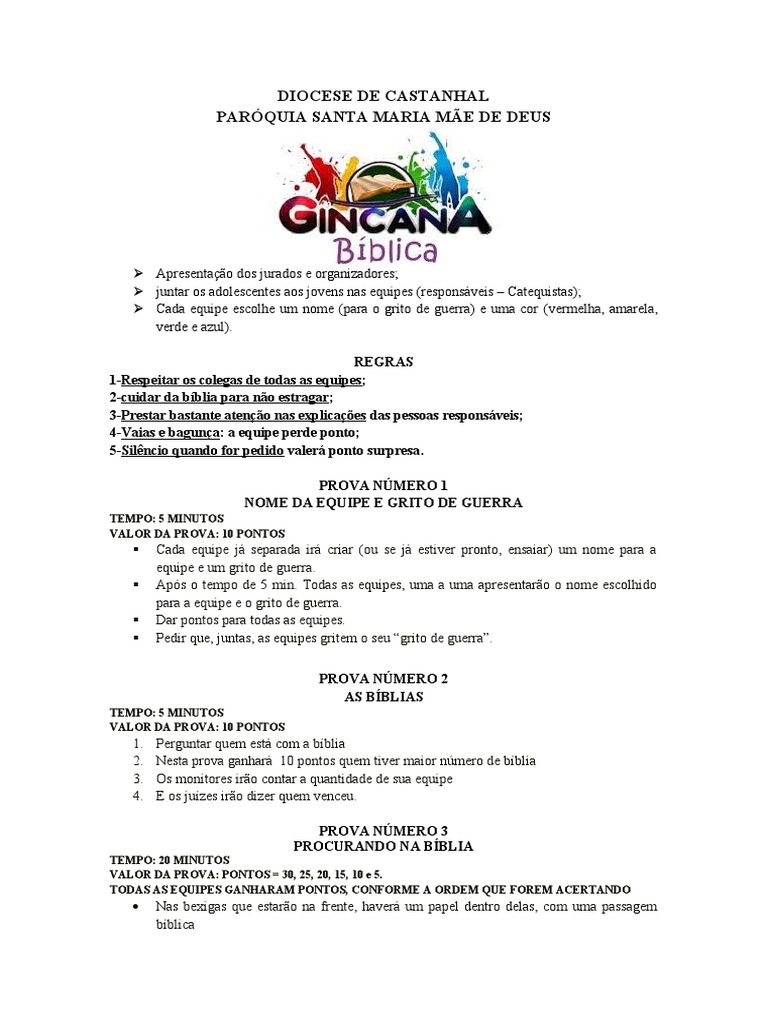 Gritos de Guerra para Gincana Evangélica | PDF | Jesus | Bíblia