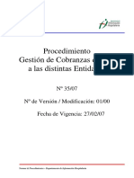 Procedimiento Gestión de Cobranzas Del H.I A Las Distintas Entidades