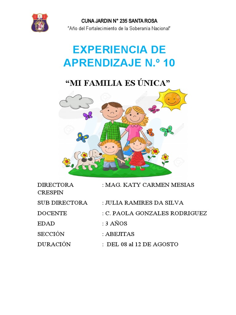 Experiencia de Aprendizaje N°10 Mi Familia Es Única | PDF | Amor | Jesús