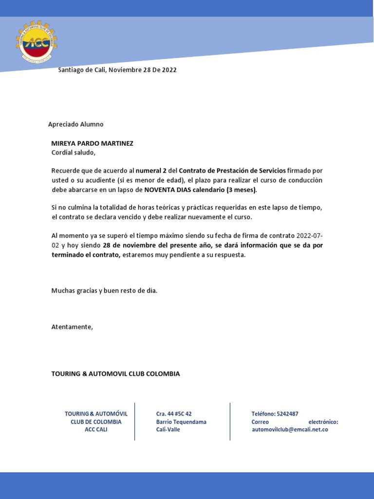 Finalizacion Contrato Escuela MIREYA PARDO MARTINEZ PDF