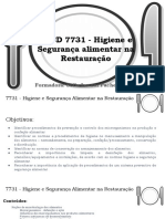 UFCD 7731 - Higiene e segurança alimentar na restauração