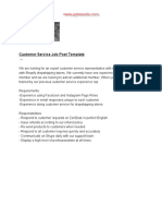 Customer Service Job Post Template PDF