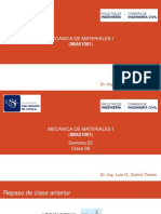 Mecanica de Materiales I (IMA51001) : Dr. Ing. Luis G. Quiroz Torres