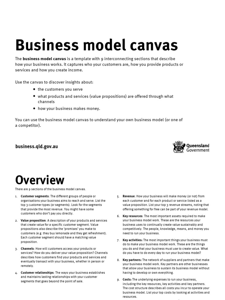 Business Model Canvas A4 | PDF | Business Model | Customer