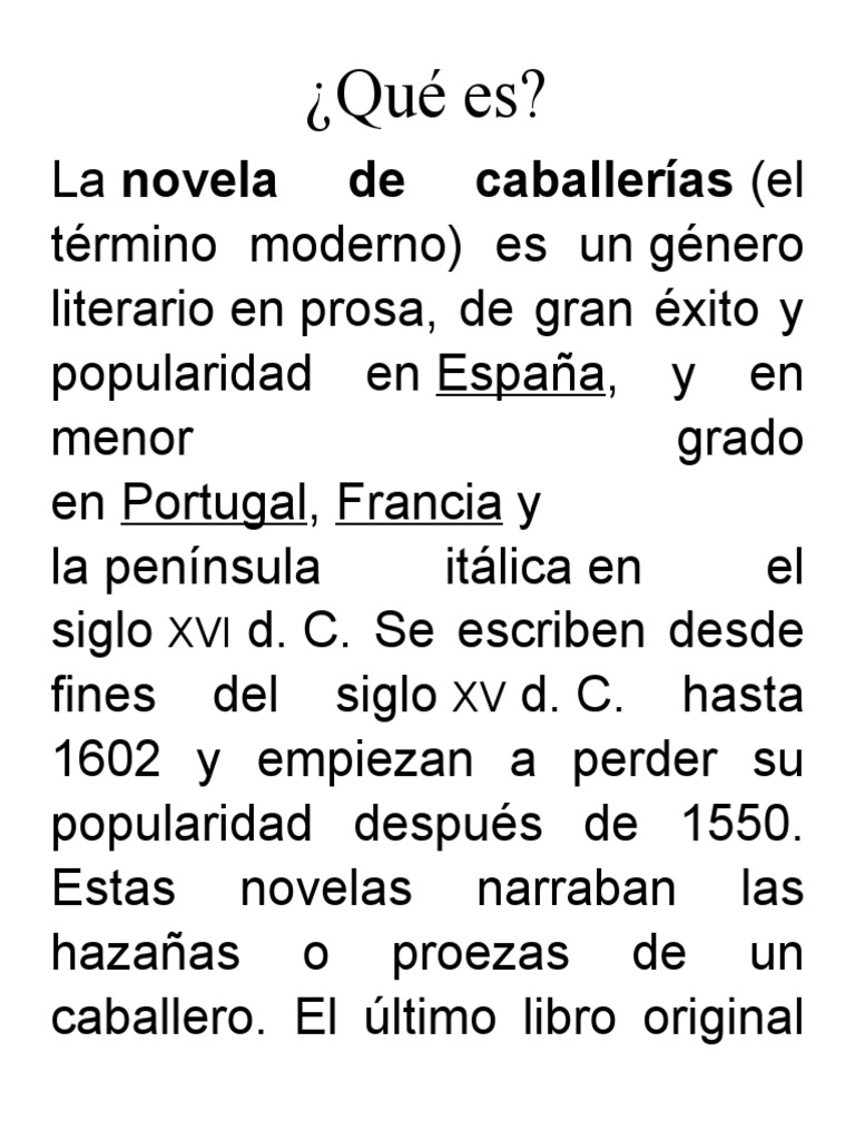 La novela de caballerías Orígenes y características de un género