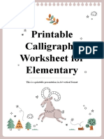 Printable Calligraphy Worksheet For Elementary by Slidesgo