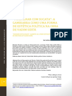 "Trabalhar Com Sucata": A Gambiarra Como Uma Forma de Este Tica Poli Tica Na Obra de Vadim Sidu R