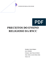 Preceitos do Ensino Religioso da BNCC e Campos de Experiência da Educação Infantil