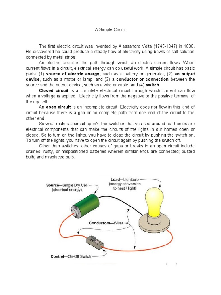 A Simple Circuit A Fact Sheet 2 | PDF | Switch | Electrical Network