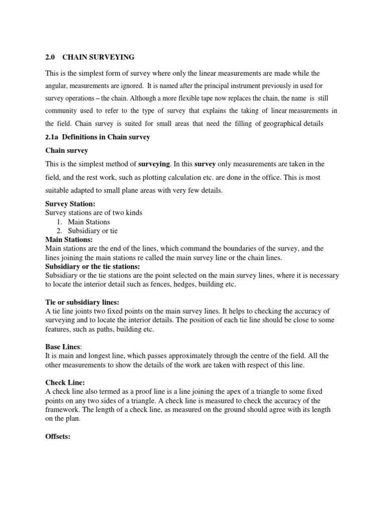 Ses 211 Chain Surveying PDF PDF Surveying Observational Error