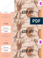 Durazno y Gris Maquillaje Ticket para Rifas PDF