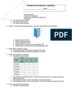 Atividades de recuperação sobre poliedros, prisma, pirâmide, cilindro e cone