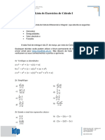 1a Lista Exercícios Cálculo I