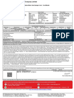 Standalone Motor Own Damage Cover - Two Wheeler: Certificate of Insurance Cum Policy Schedule