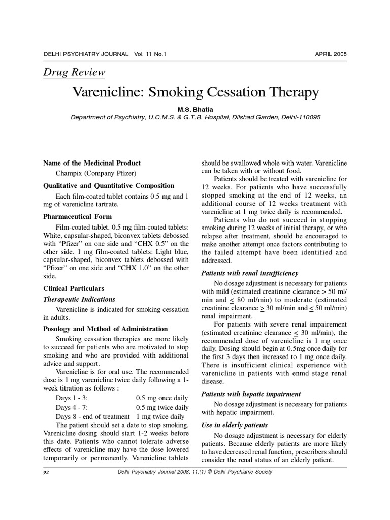 Varenicline | PDF | Nicotine | Pharmacokinetics