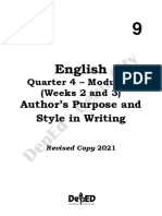 Q4 English 9 Module 2 Authors Purpose and Style in Writing FINAL