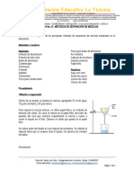 Práctica de Laboratorio No. 01. Métodos de Separación