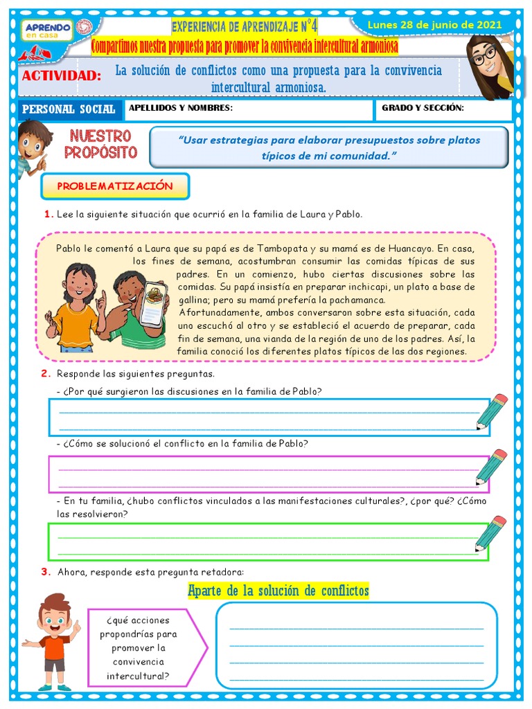 Día 1 Personal Social Lunes 28-06-21 Sexto Grado Ie 210 | PDF