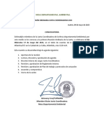 Convocatoria Reunion Junta Coordinadora Mesa Departamental Ambiental Mayo-2023