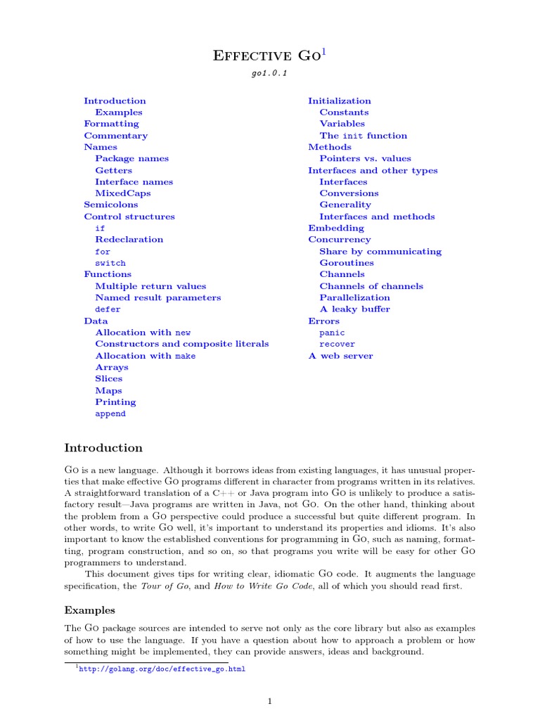 Effective Go Programming Guidelines | PDF | Pointer (Computer ...